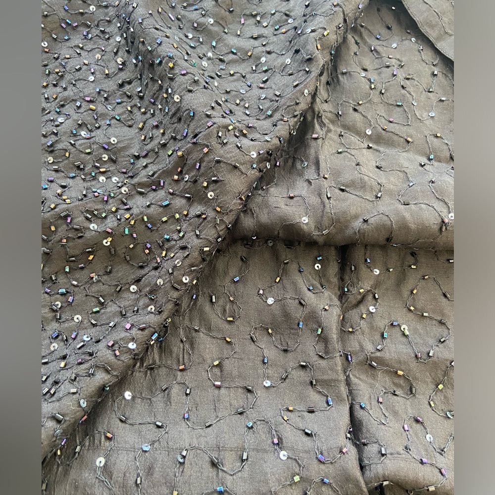 Oscar de la Renta 100% silk shawl, scarf wrap pashmina, made in India - Picture 6 of 11